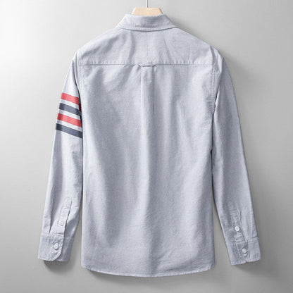 Luca | Striped Long Sleeve Zip-Up Shirt