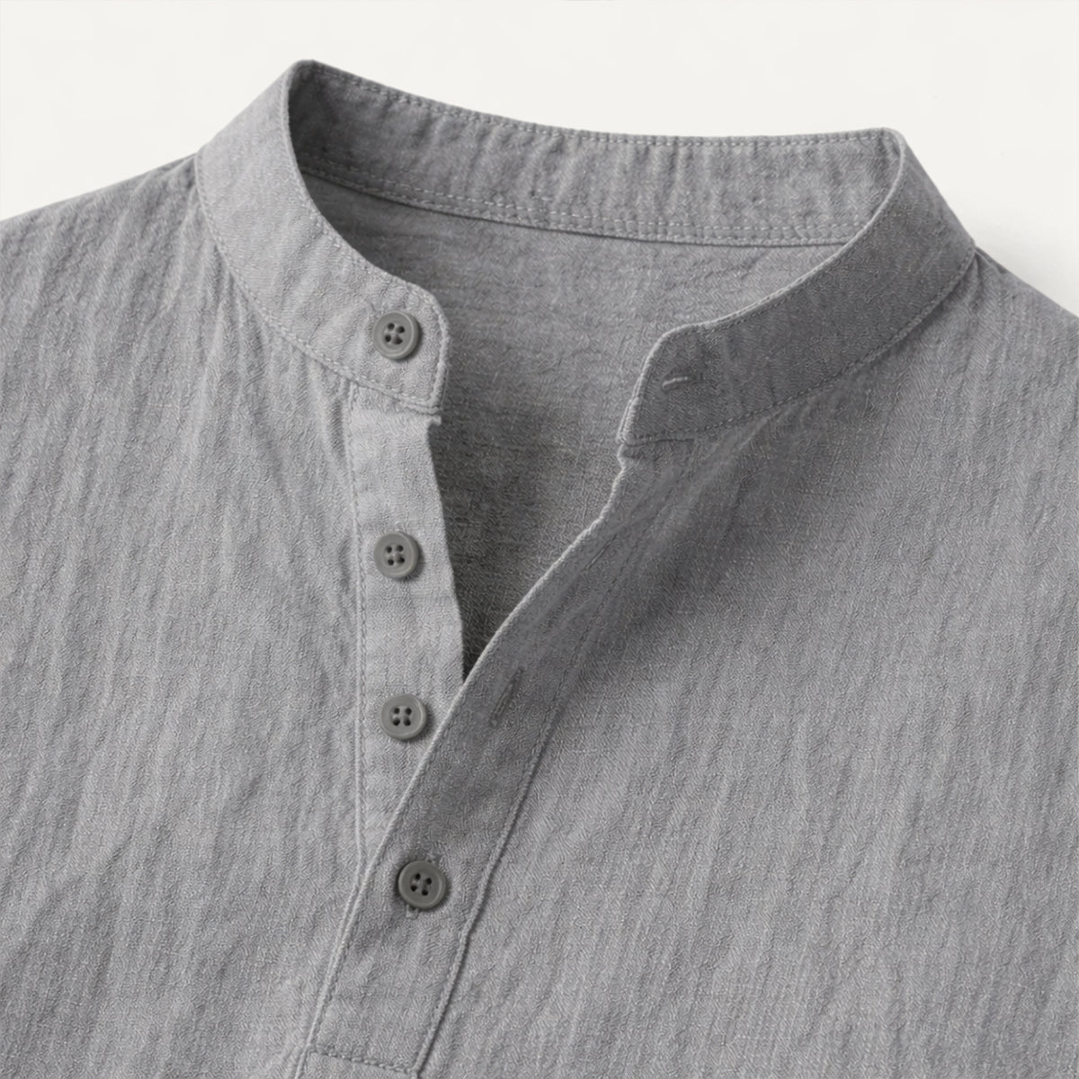 Luca | Mandarin Collar Short Sleeve Shirt