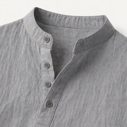 Luca | Mandarin Collar Short Sleeve Shirt