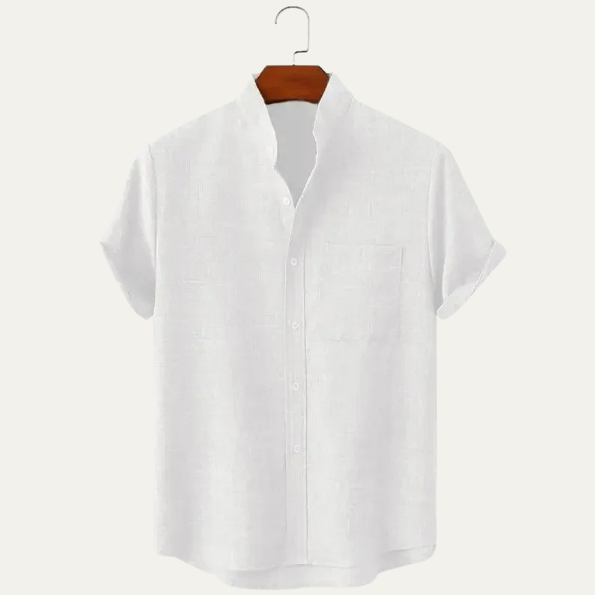 Luca | Mandarin Collar Short Sleeve Shirt