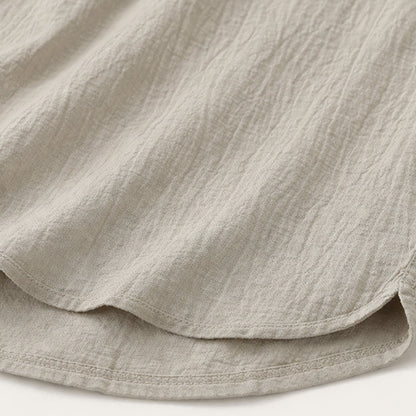 Luca | Mandarin Collar Short Sleeve Shirt with Pocket