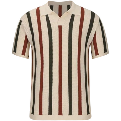 Luca | Multicolor Stripe Knit Polo Shirt