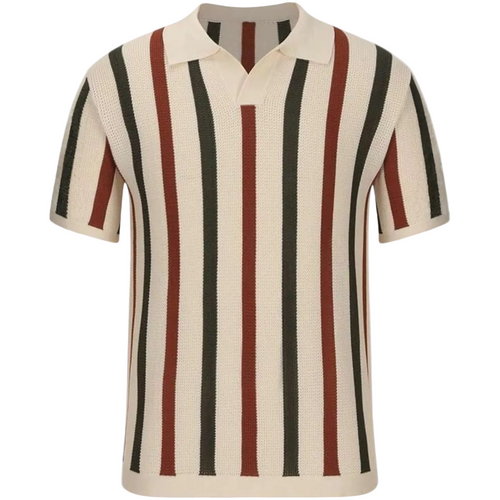 Luca | Multicolor Stripe Knit Polo Shirt