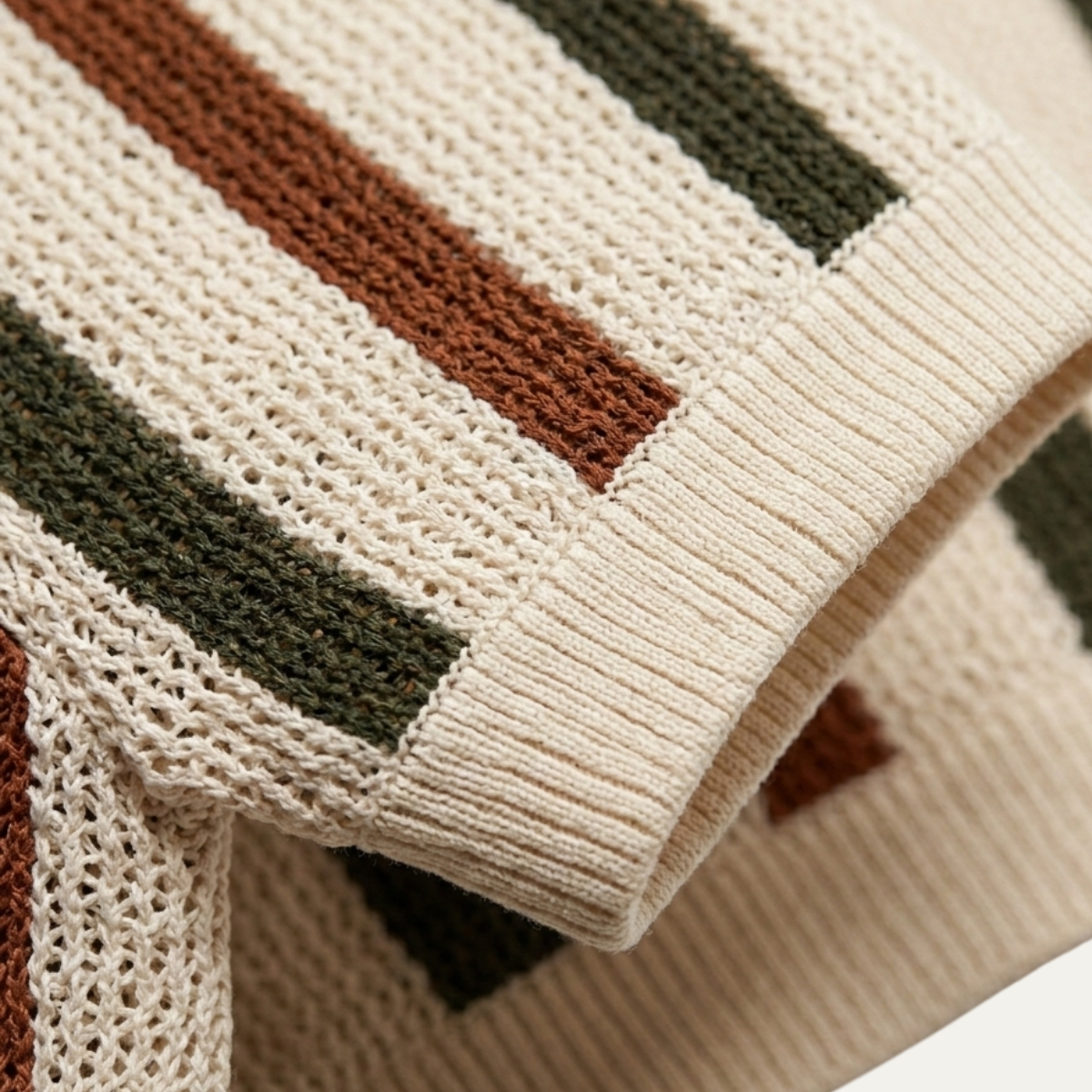 Luca | Multicolor Stripe Knit Polo Shirt
