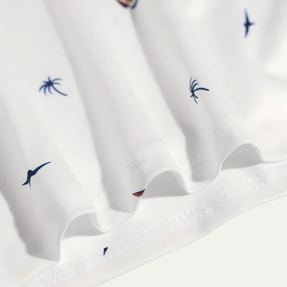 Luca | Nautical Print Polo Shirt with Contrast Trim