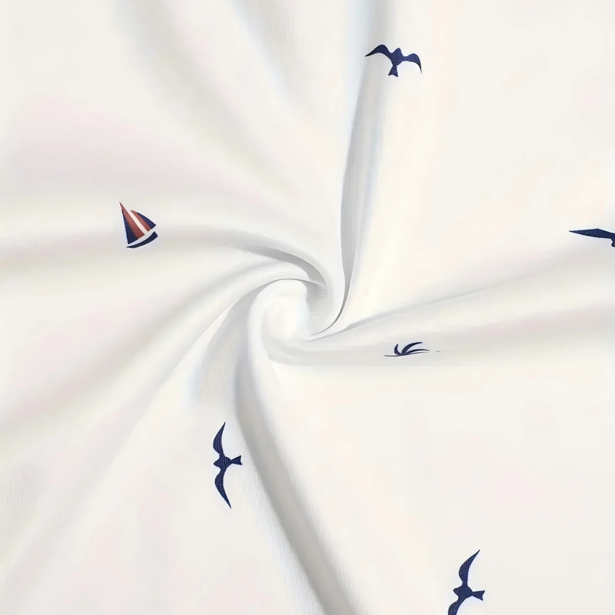 Luca | Nautical Print Polo Shirt with Contrast Trim