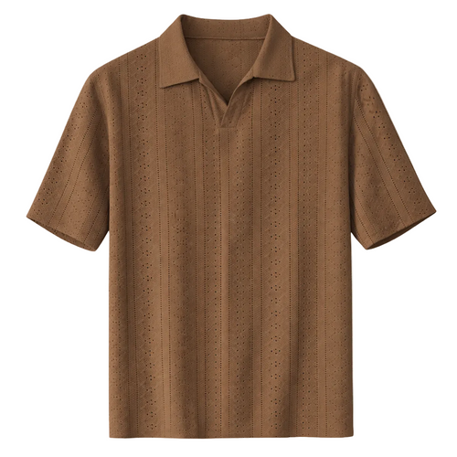 Luca | Pointelle Stripe Polo Shirt