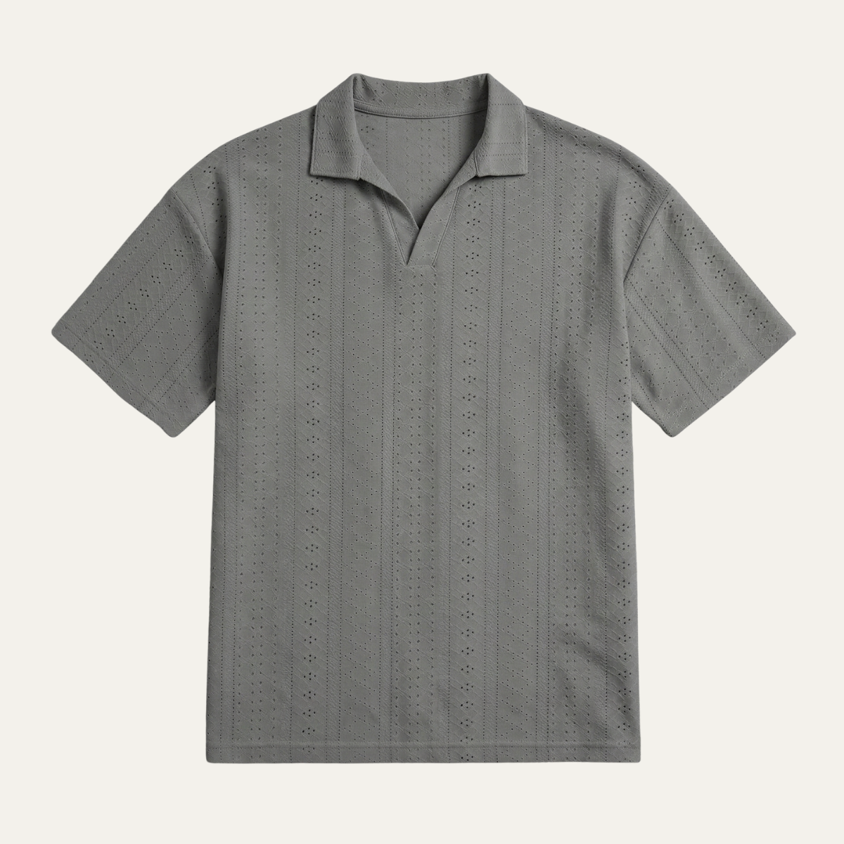 Luca | Pointelle Stripe Polo Shirt