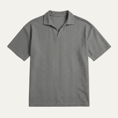 Luca | Pointelle Stripe Polo Shirt