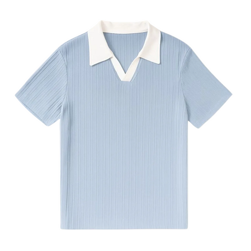 Luca | Ribbed Polo with Contrast Collar