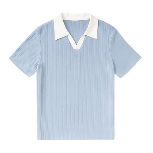 Luca | Ribbed Polo with Contrast Collar