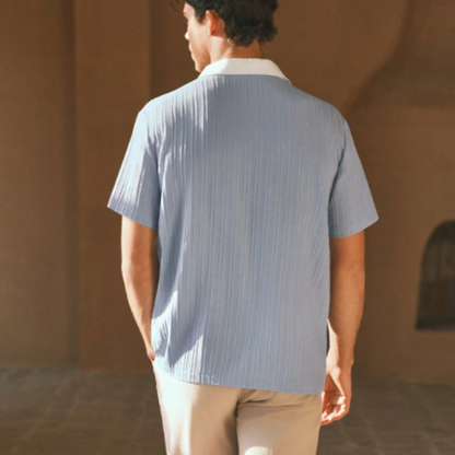 Luca | Ribbed Polo with Contrast Collar