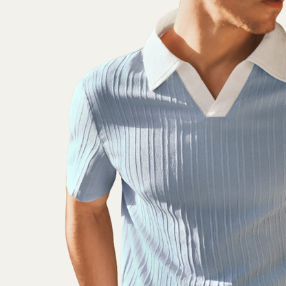 Luca | Ribbed Polo with Contrast Collar