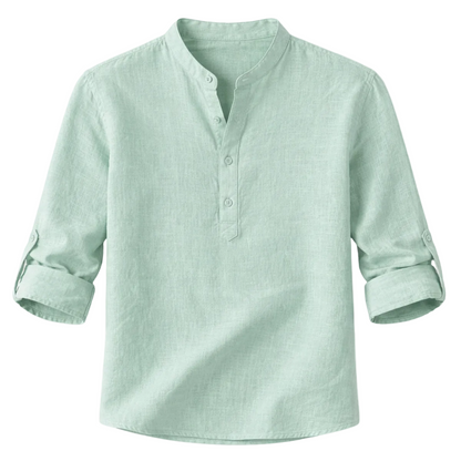 Luca | Elevated Roll-Up Sleeve Henley Shirt