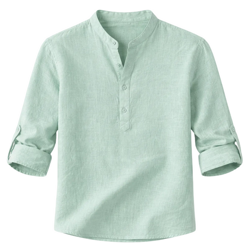 Luca | Elevated Roll-Up Sleeve Henley Shirt