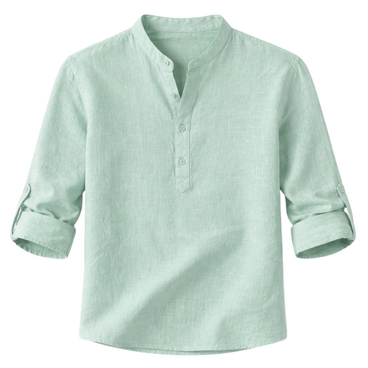 Luca | Elevated Roll-Up Sleeve Henley Shirt