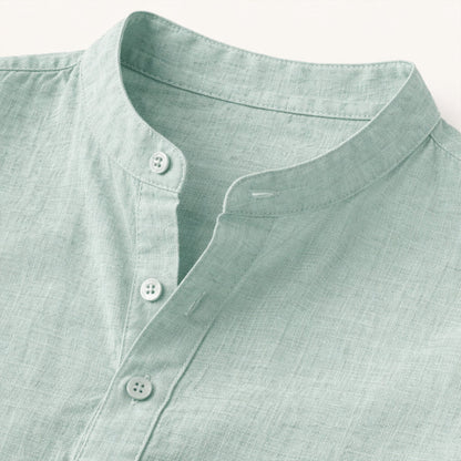 Luca | Elevated Roll-Up Sleeve Henley Shirt