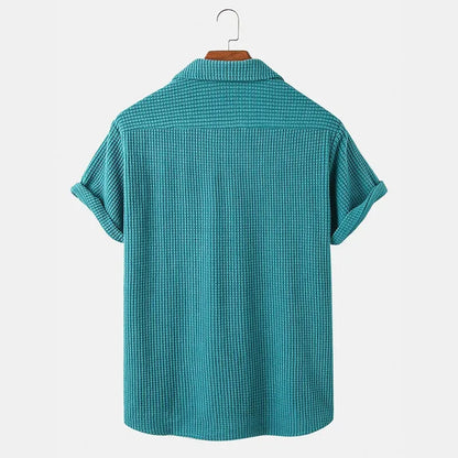 Luca | Textured Short Sleeve Camp Collar Shirt