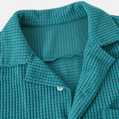 Luca | Textured Short Sleeve Camp Collar Shirt