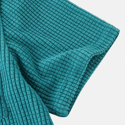 Luca | Textured Short Sleeve Camp Collar Shirt
