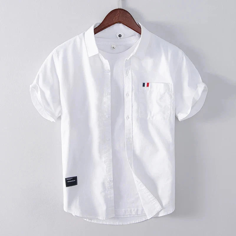 Luca | Tailored Short Sleeve Button-Up Shirt with Chest Pocket