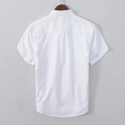 Luca | Tailored Short Sleeve Button-Up Shirt with Chest Pocket