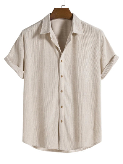 Luca | Textured Pattern Short Sleeve Button-Up Shirt