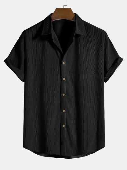 Luca | Textured Pattern Short Sleeve Button-Up Shirt
