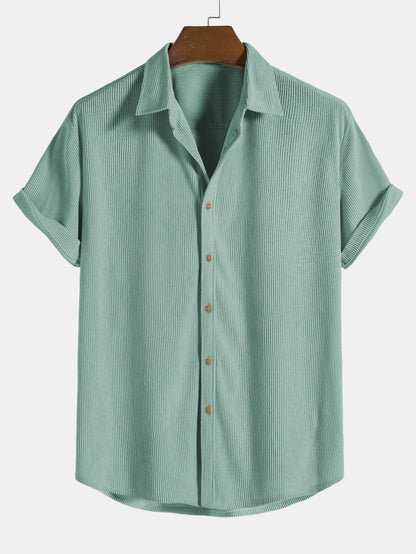 Luca | Textured Pattern Short Sleeve Button-Up Shirt