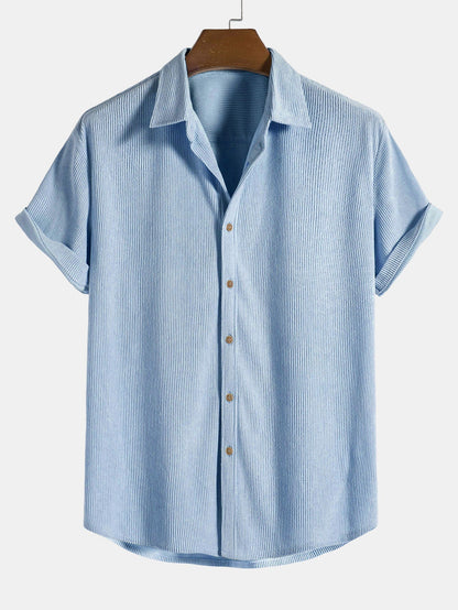 Luca | Textured Pattern Short Sleeve Button-Up Shirt