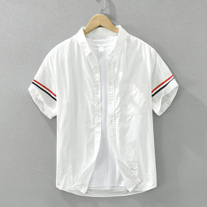 Luca | Striped Sleeve Short Sleeve Shirt with Pocket