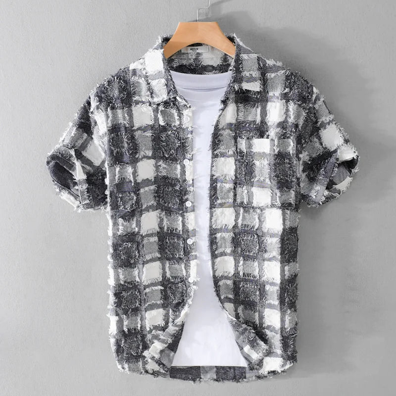 Luca | Tailored Short Sleeve Plaid Shirt