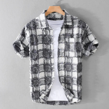 Luca | Tailored Short Sleeve Plaid Shirt