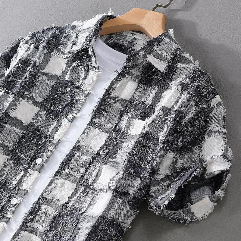 Luca | Tailored Short Sleeve Plaid Shirt