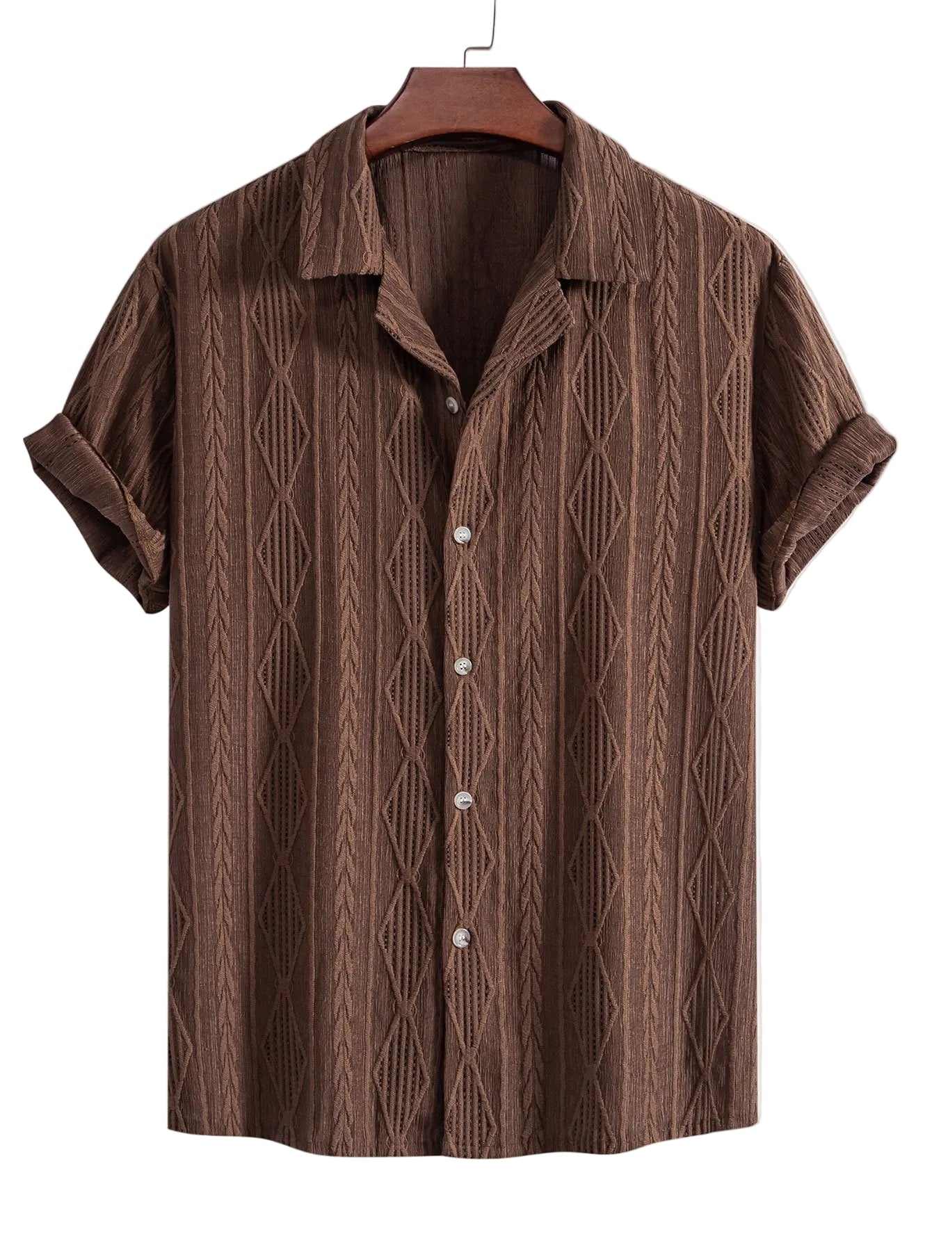 Luca | Textured Short Sleeve Camp Collar Shirt