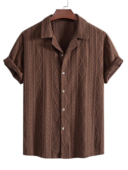 Luca | Textured Short Sleeve Camp Collar Shirt