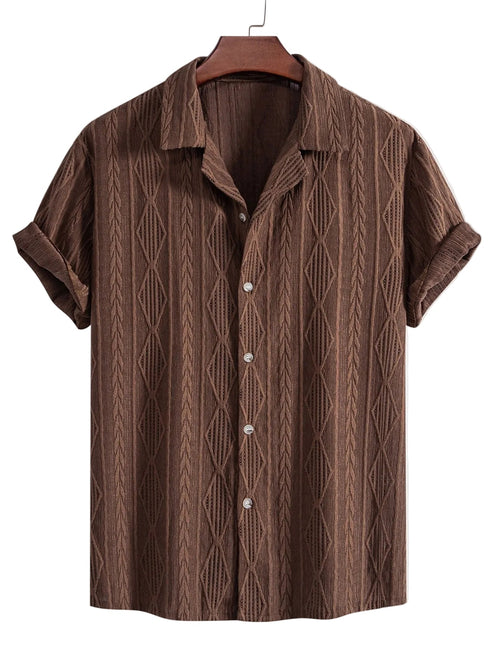 Luca | Textured Short Sleeve Camp Collar Shirt