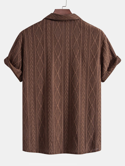 Luca | Textured Short Sleeve Camp Collar Shirt