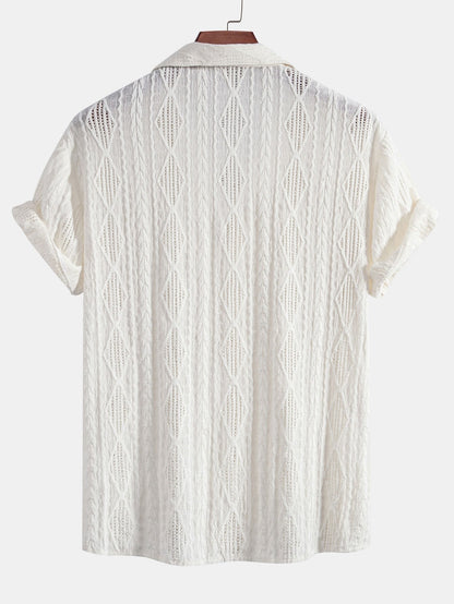 Luca | Textured Short Sleeve Camp Collar Shirt