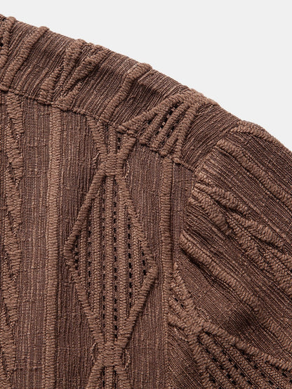 Luca | Textured Short Sleeve Camp Collar Shirt