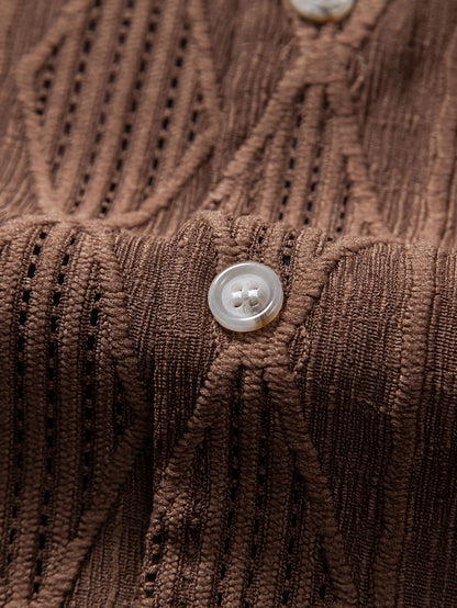 Luca | Textured Short Sleeve Camp Collar Shirt