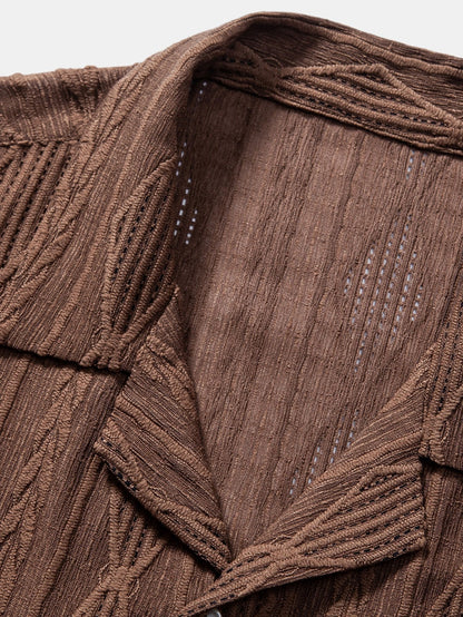 Luca | Textured Short Sleeve Camp Collar Shirt