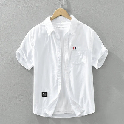 Luca | Tailored Short Sleeve Button-Up with Chest Pocket