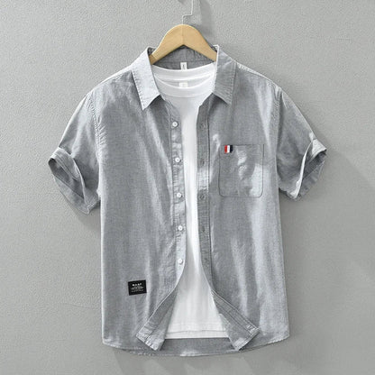 Luca | Tailored Short Sleeve Button-Up with Chest Pocket