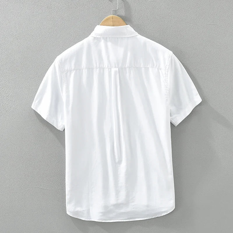 Luca | Tailored Short Sleeve Button-Up with Chest Pocket