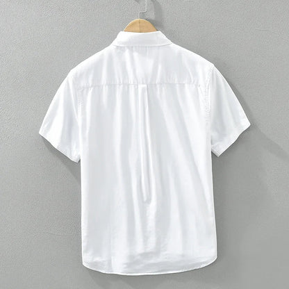 Luca | Tailored Short Sleeve Button-Up with Chest Pocket