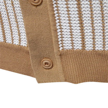 Luca | Vertical Stripe Short Sleeve Button-Up Shirt