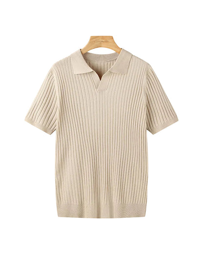 Luca | Textured Ribbed Short Sleeve Polo