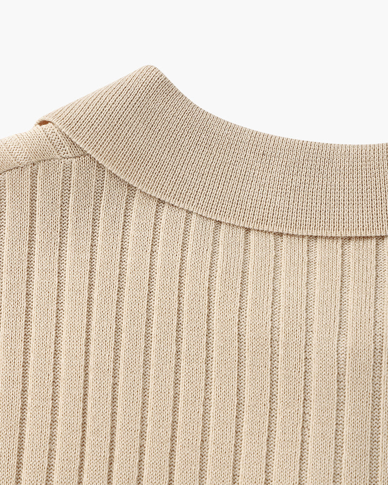 Luca | Textured Ribbed Short Sleeve Polo