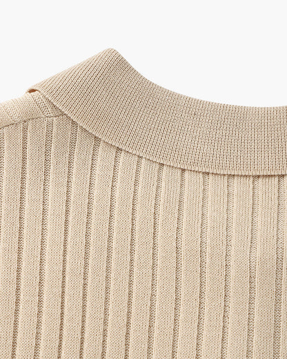 Luca | Textured Ribbed Short Sleeve Polo